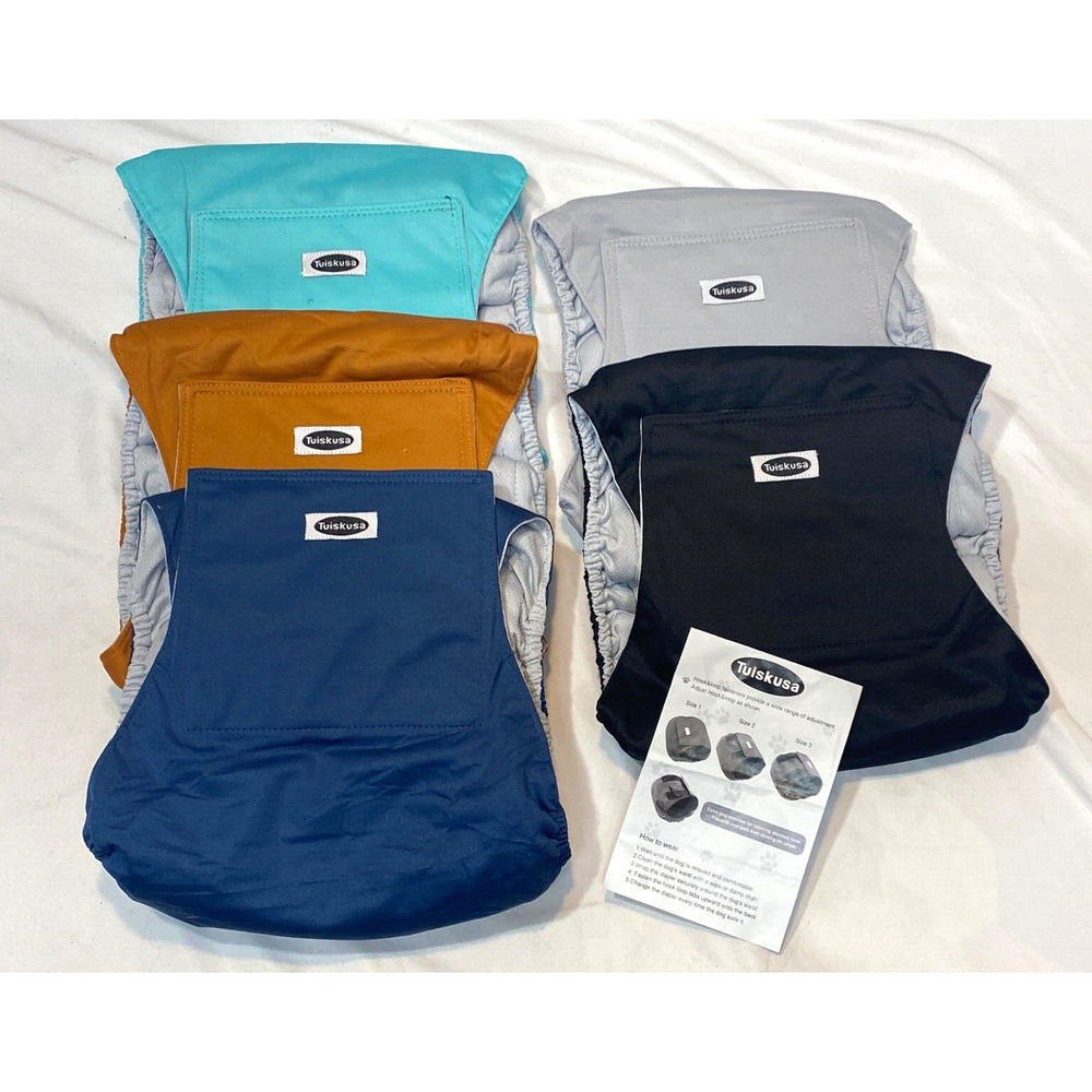 Tuiskusa Size Large Washable Male Dog Diaper Belly Band Pack Of 5